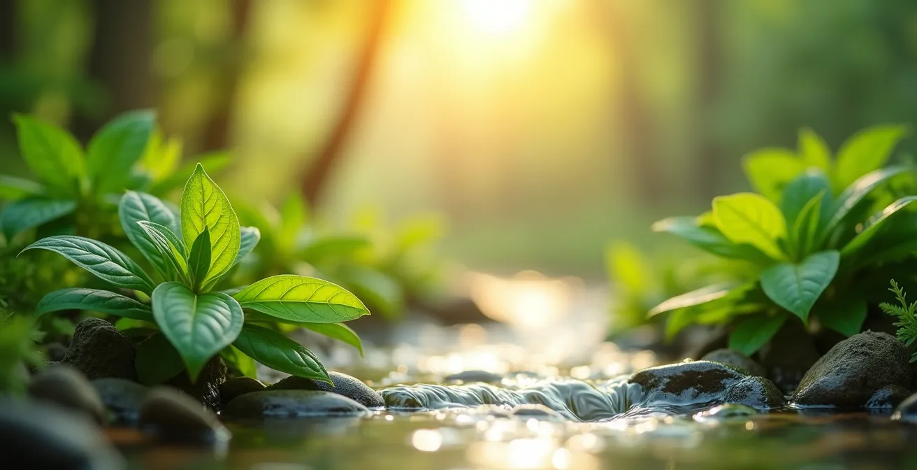 Symbolic environmental concept shot representing natural stress relief