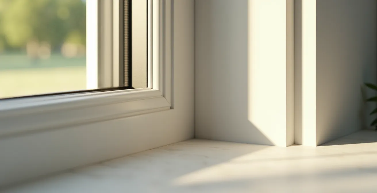 Close-up of a high-quality window installation showing perfect seal and fit